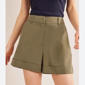 Boden Fluid Turn Up Short Plus Size 20 22 Color Washed Khaki Women Tencel Preppy